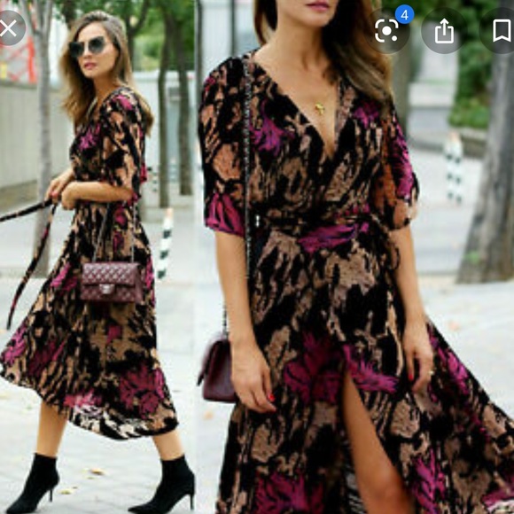 zara midi wrap dress